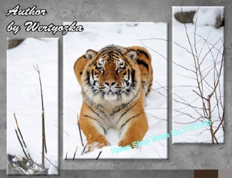 тигр на снегу - снег, тигр - оригинал