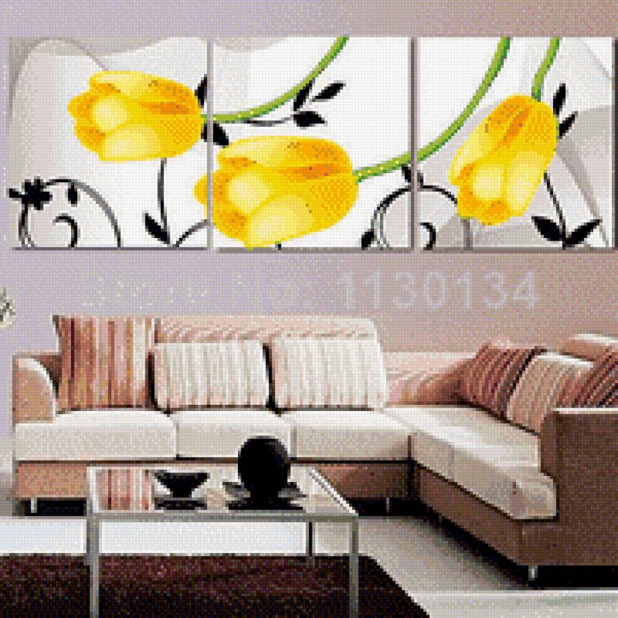 желтые тюльпаны три части - тюльпаны - предпросмотр