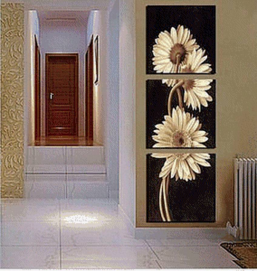 цветы вертикально три части - цветы - предпросмотр