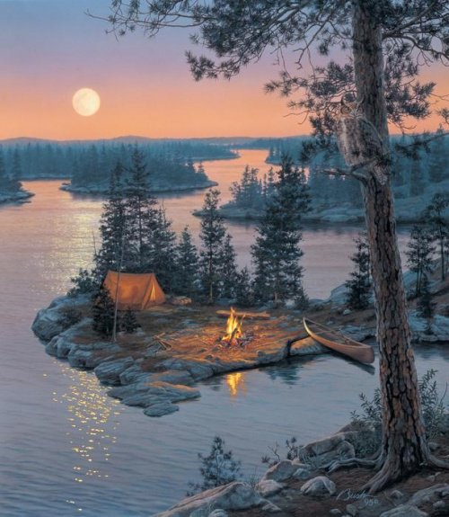 На природе - природа, лес, картина - оригинал