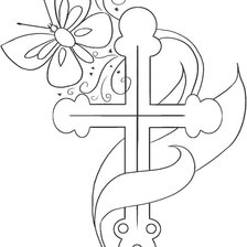Схема вышивки «крестик и бабочка»