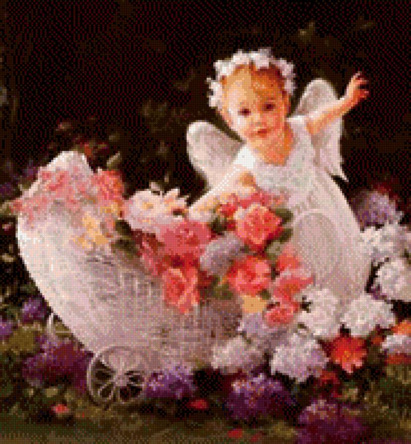 дівчинка з квітами - квіти, діти - предпросмотр