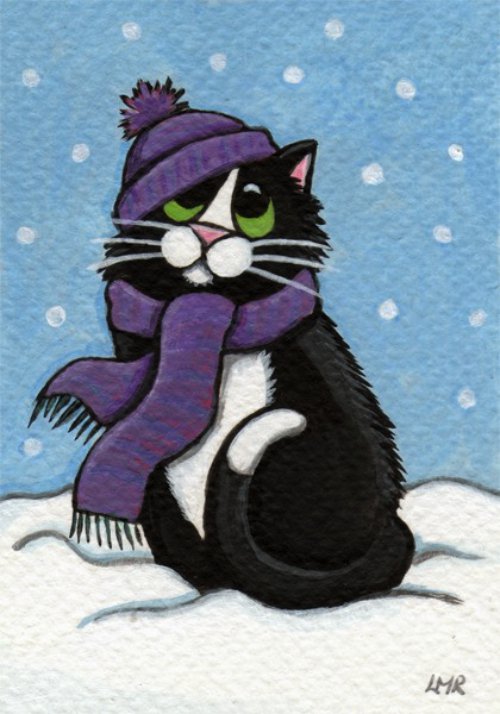 Кот - кот, снег, зима - оригинал