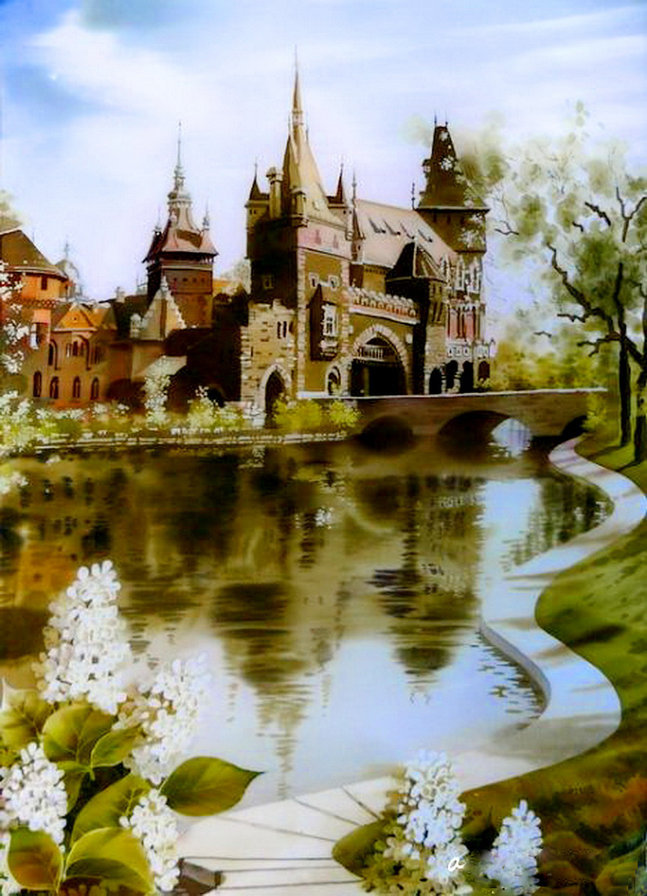 замок весной - замки мира, замок, природа - оригинал