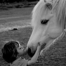 Схема вышивки «Ребенок с лошадью»