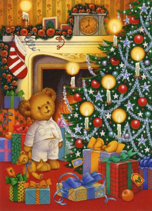 новый год - мишка, медвежата, уют, детям, детская, елка, игрушки - оригинал