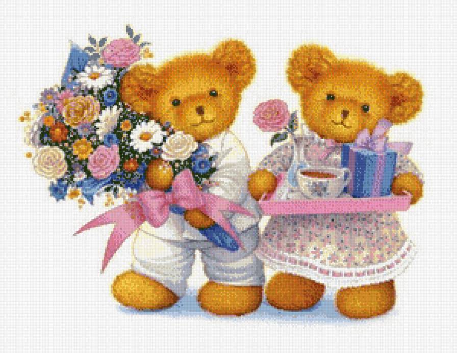 мишки - цветы, детская, заавтрак, игрушки, детям, мишка, медвежата - предпросмотр