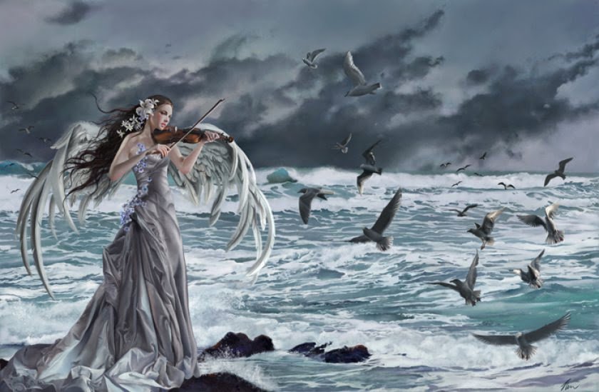 Колыбельная (феи Нене Томас) - фея, скрипка, нене томас, девушка, море - оригинал