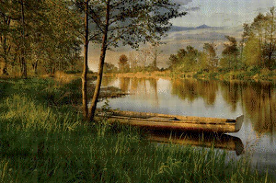 Пейзаж у реки - предпросмотр