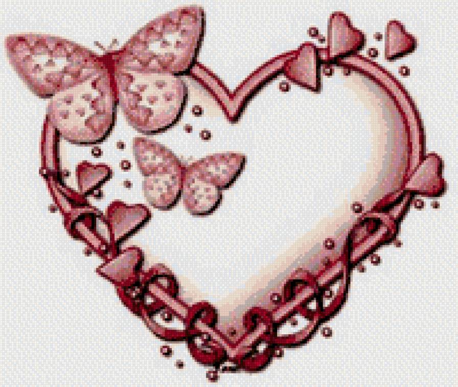 бабочка в сердце - сердце - предпросмотр