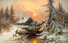 Зима - пейзаж, картина - оригинал