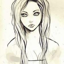 Схема вышивки «Девушка ЧБ»