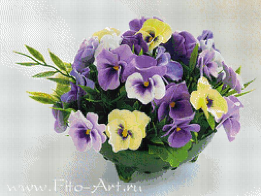 Фиалки - фиалки, цветы, анютины глазки - предпросмотр