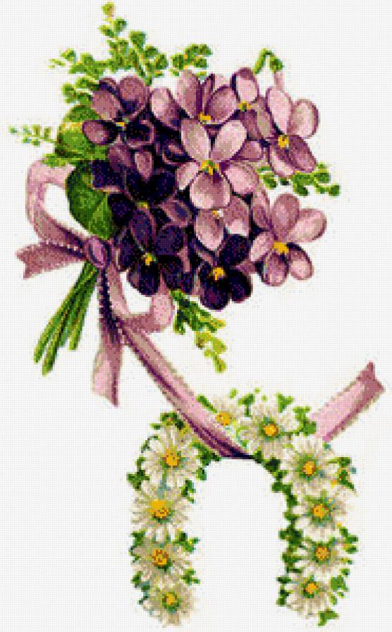 серия "птицы" - цветы.пано.фиалки.ромашки - предпросмотр