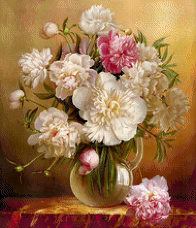 Букет пионов - цветы в вазе - предпросмотр