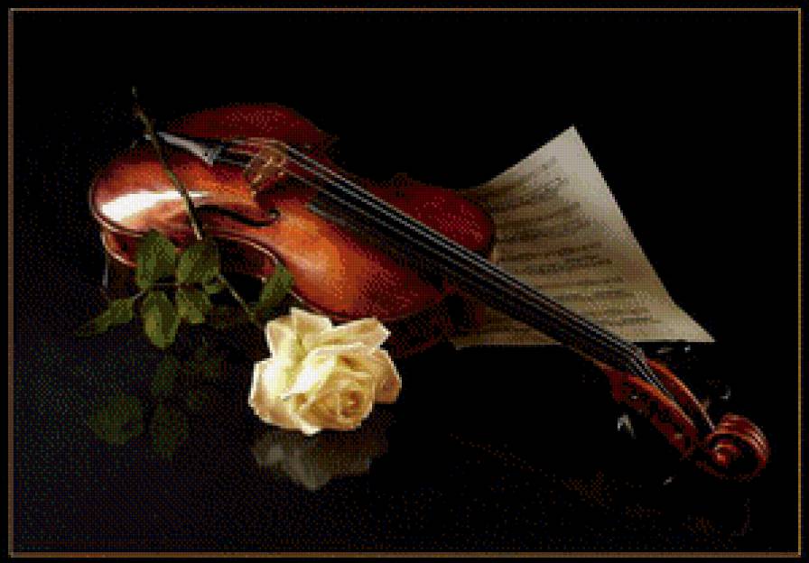 Скрипка и роза - предпросмотр