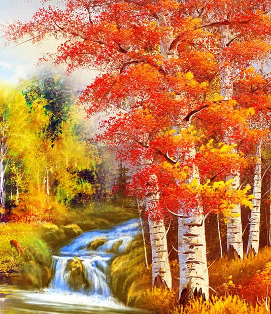 осень - водопад, пейзаж, природа - оригинал