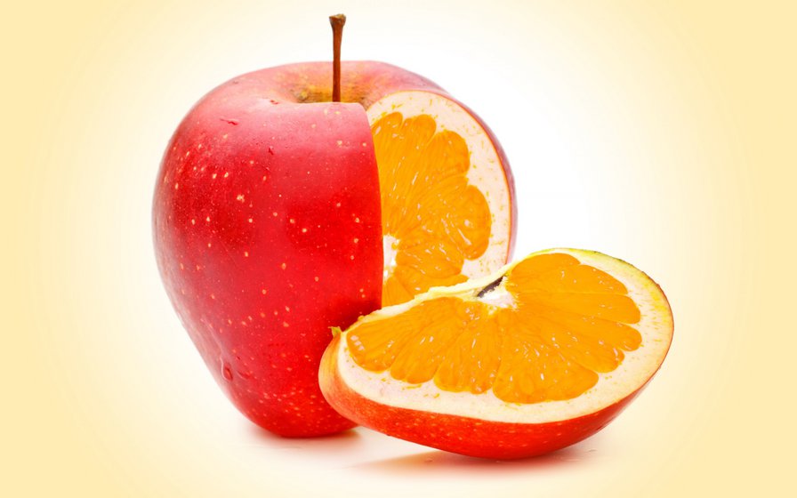 апельсиновое яблоко - фрукты, яблоко, апельсин - оригинал