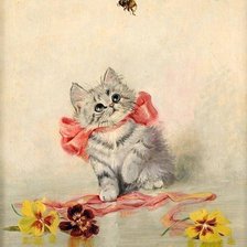 Схема вышивки «котёнок»