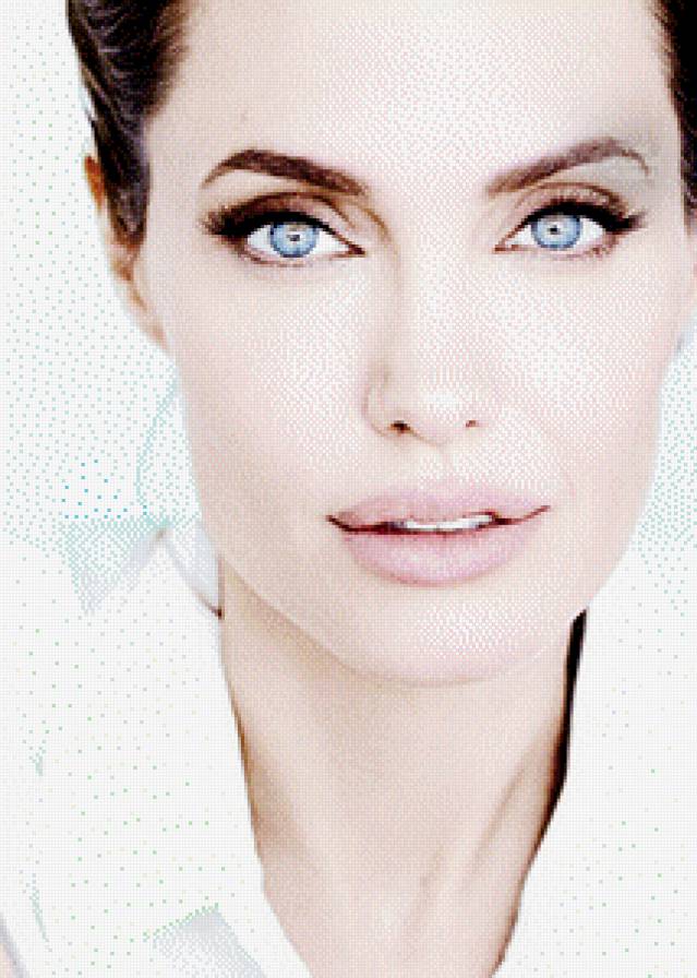 Анджелина Джоли - женщина, белы, знаменитость, анджелина джоли, черный, актриса, портрет - предпросмотр