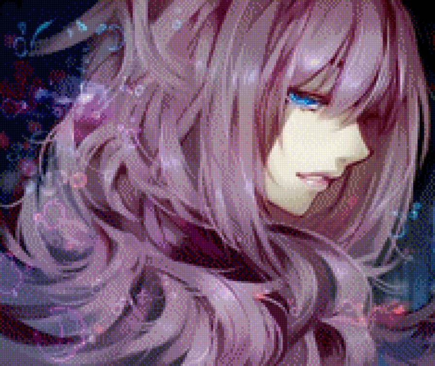 Аниме - девушка, аниме, парень, длинные волосы - предпросмотр