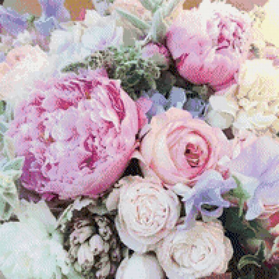 №792131 - розы, букет, цветы, пионы - предпросмотр