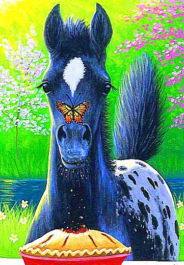 забавный жеребенок - детям, лошади, животные, бабочки - оригинал