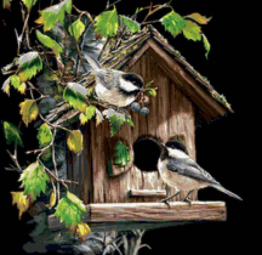 Пернатые - скворечник, весна, птицы - предпросмотр