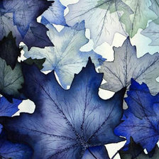 Оригинал схемы вышивки «синие  листья» (№793289)
