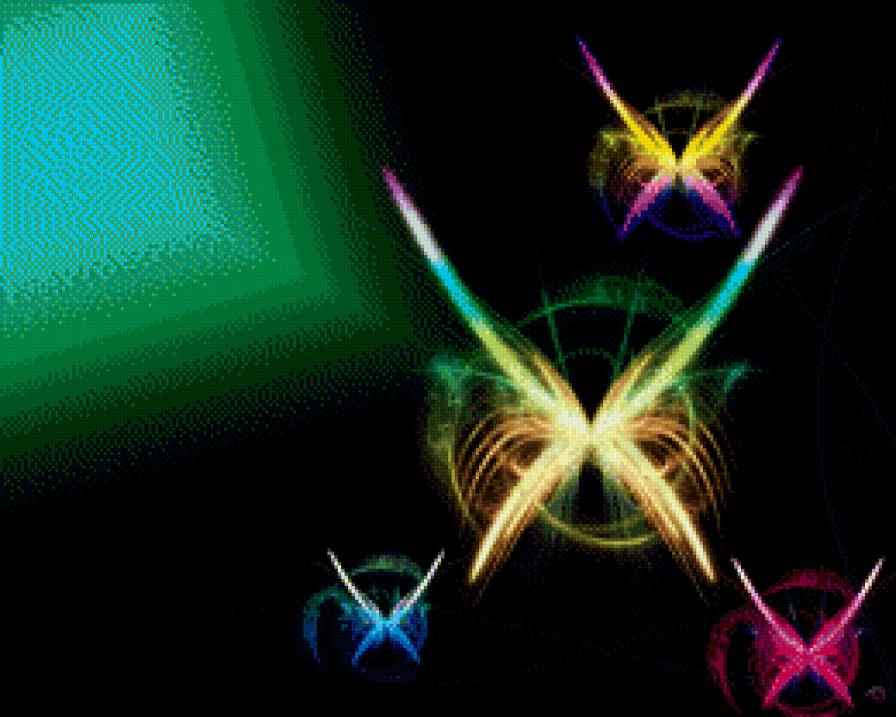 бабочки - абстракция, радуга, бабочки - предпросмотр