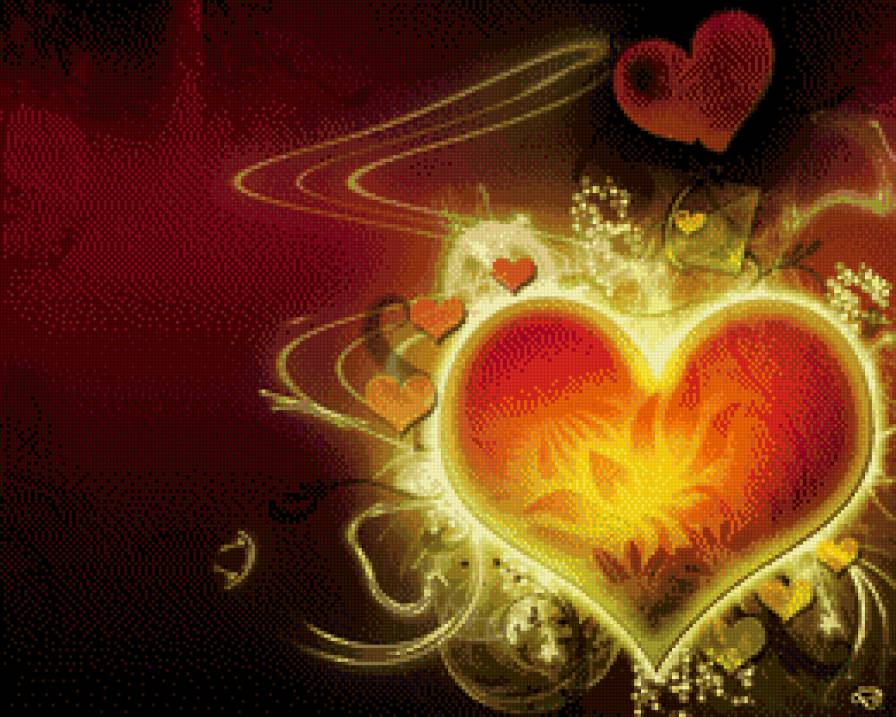 любовь - узор, цветок, любовь, сердце, монохром - предпросмотр