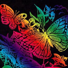 Схема вышивки «радужные бабочки»