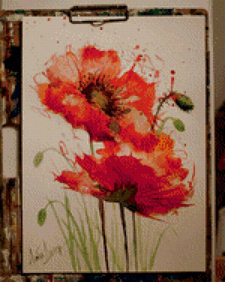 Маки. - акварель, цветы, маки - предпросмотр