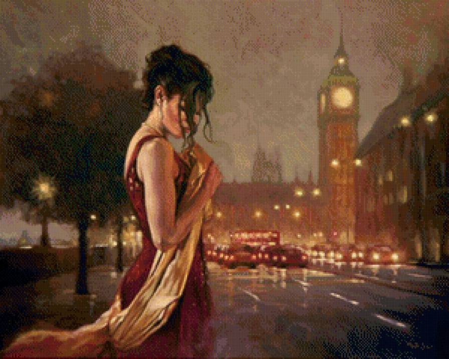 Лондонский шик - городской пейзаж, лондон, женщина - предпросмотр