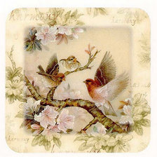 Схема вышивки «Птицы в цветач»