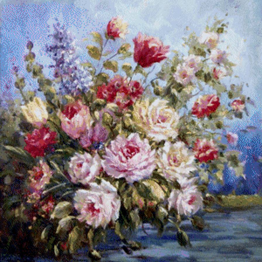 букет - букет, живопись, акварель, цветы - предпросмотр