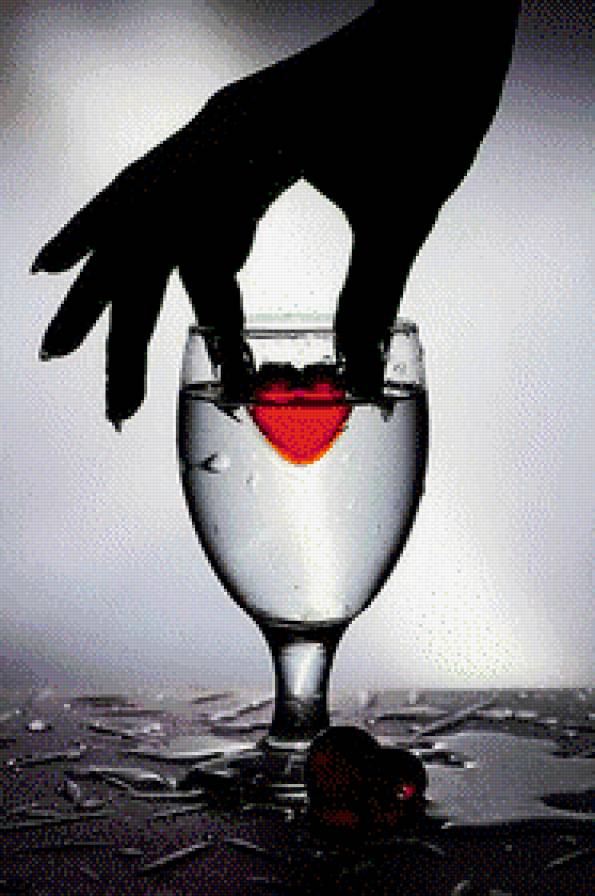 тонущее сердце - бокал, сердце - предпросмотр