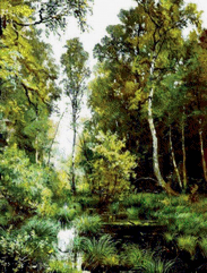 заросший пруд - лес, лето, пруд, шишкин - предпросмотр