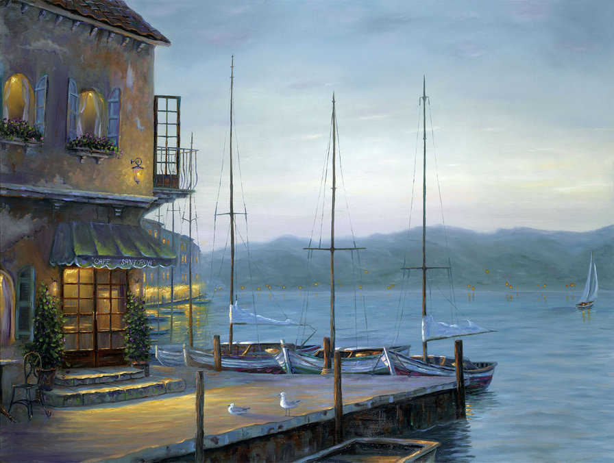 Café Santorini, Greece - санторини, robert finale, греция - оригинал