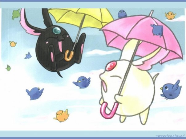 белая и черная маконы - триплексоголик, аниме - оригинал