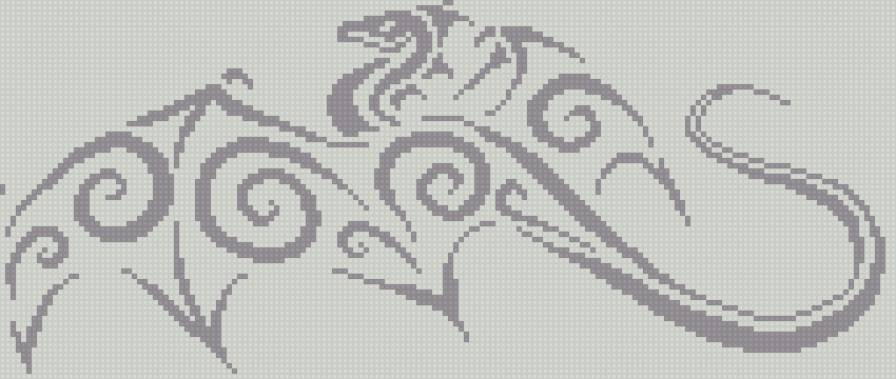 дракон монохром - монохром, дракон - предпросмотр