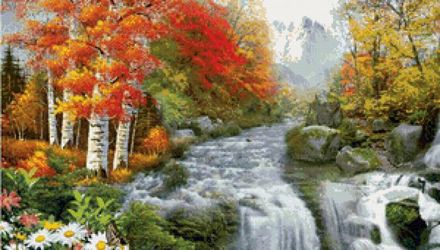 пейзаж - природа, водопад, пейзаж - предпросмотр