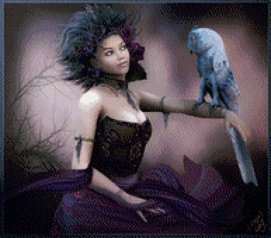 девушка с совой - сова, девушка - предпросмотр