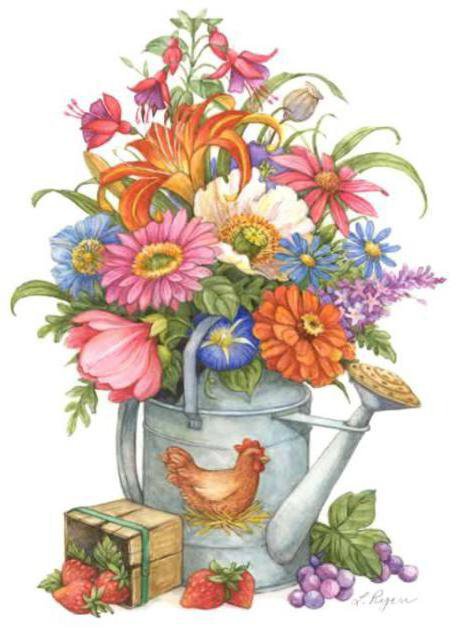 цветы в лейке - оригинал
