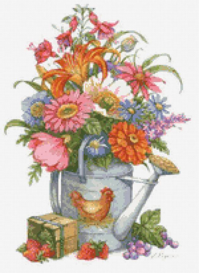цветы в лейке - предпросмотр