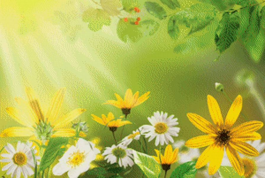 летний день - цветы, лето, солнце, времена года - предпросмотр