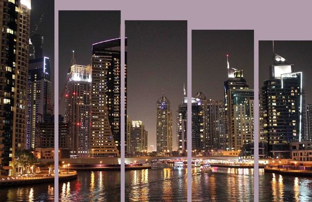 модульная картина - город ночь - оригинал