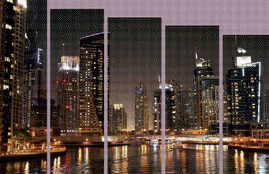 модульная картина - город ночь - предпросмотр