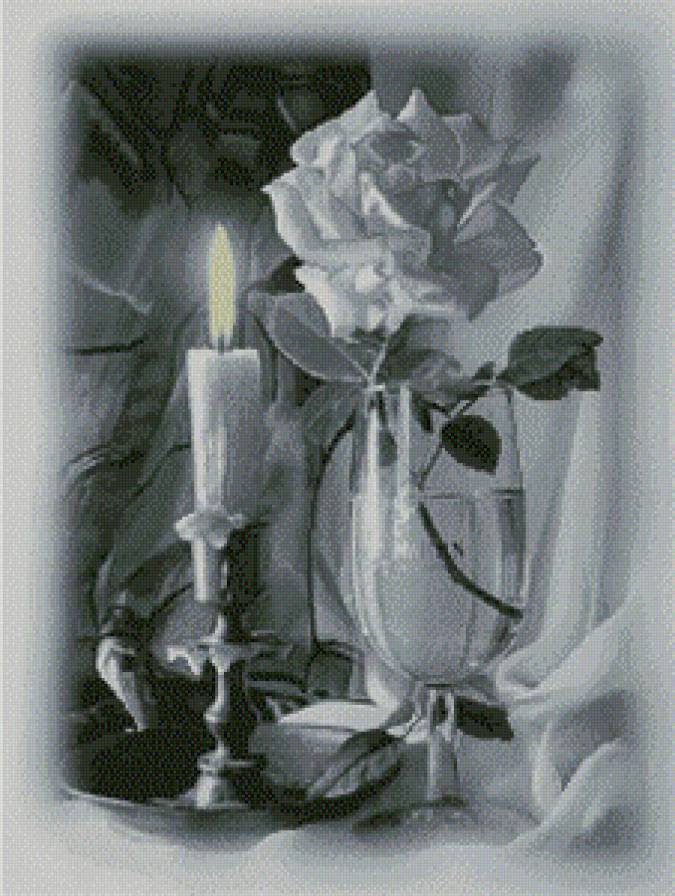 свеча и роза - предпросмотр
