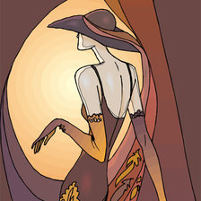 Схема вышивки «дама у окна»